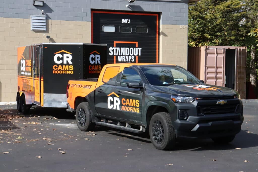 Truck and trailer after custom business wrap job