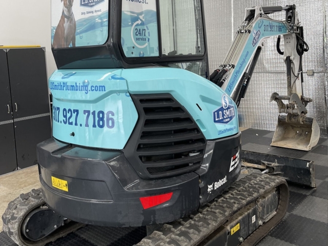 Indianapolis custom vinyl for backhoes