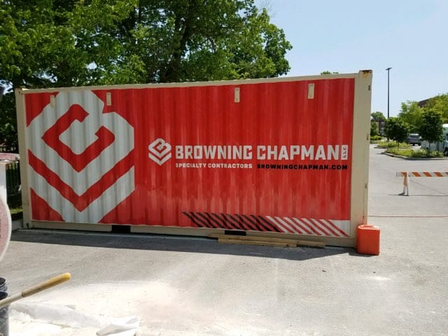 Indianapolis wrap specialist for construction storage containers
