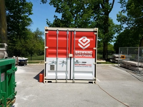 wrap specialist for construction storage containers in Indianapolis