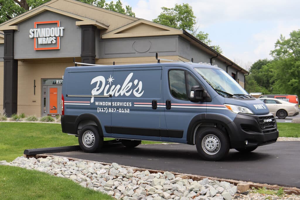 Pink's Window Services customer vehicle wrap by Standout Wraps