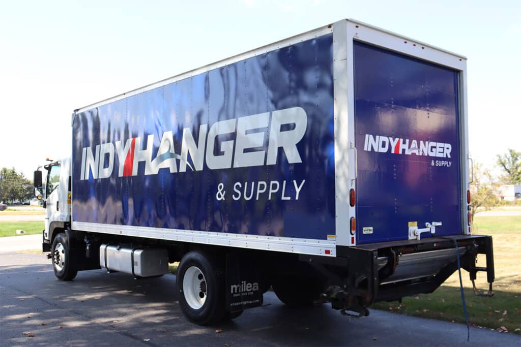 Indy Hanger &amp; Supply truck wrap in Indianapolis, IN