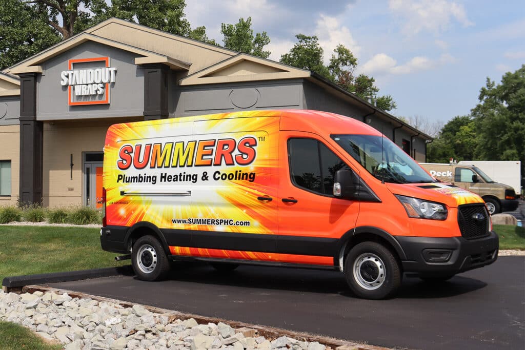Summers Plumbing Heating &amp; Cooling van wrap