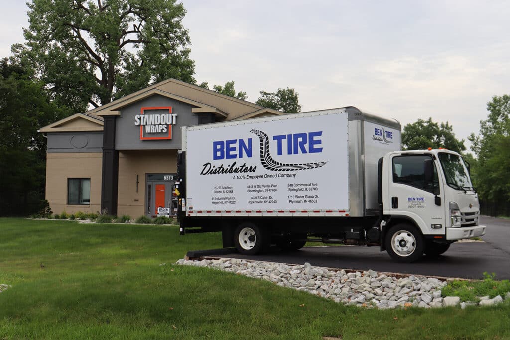 Ben Tire Distribution truck wrap in Indianapolis, IN