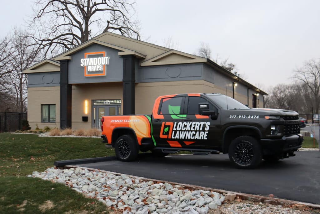 Lockert's Lawncare truck wrap service in Indianapolis, IN