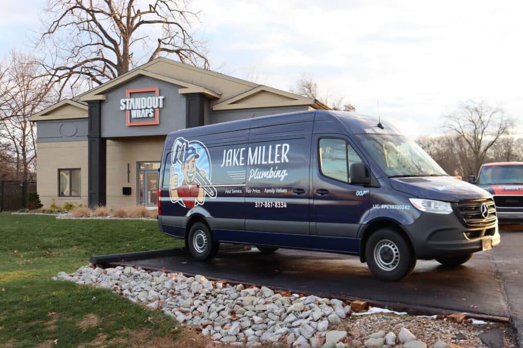 Jake Miller Plumbing van wrapping in Indianapolis, IN